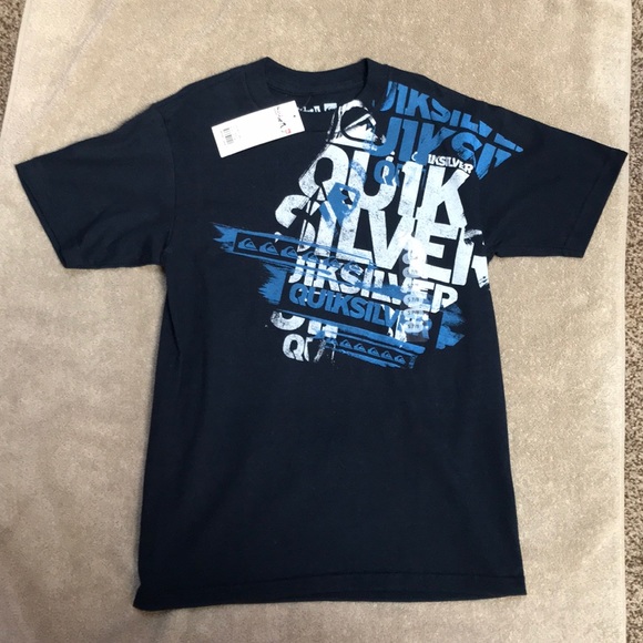 Youth S (7/8) Quicksilver short sleeve shirt Navy - Picture 1 of 2